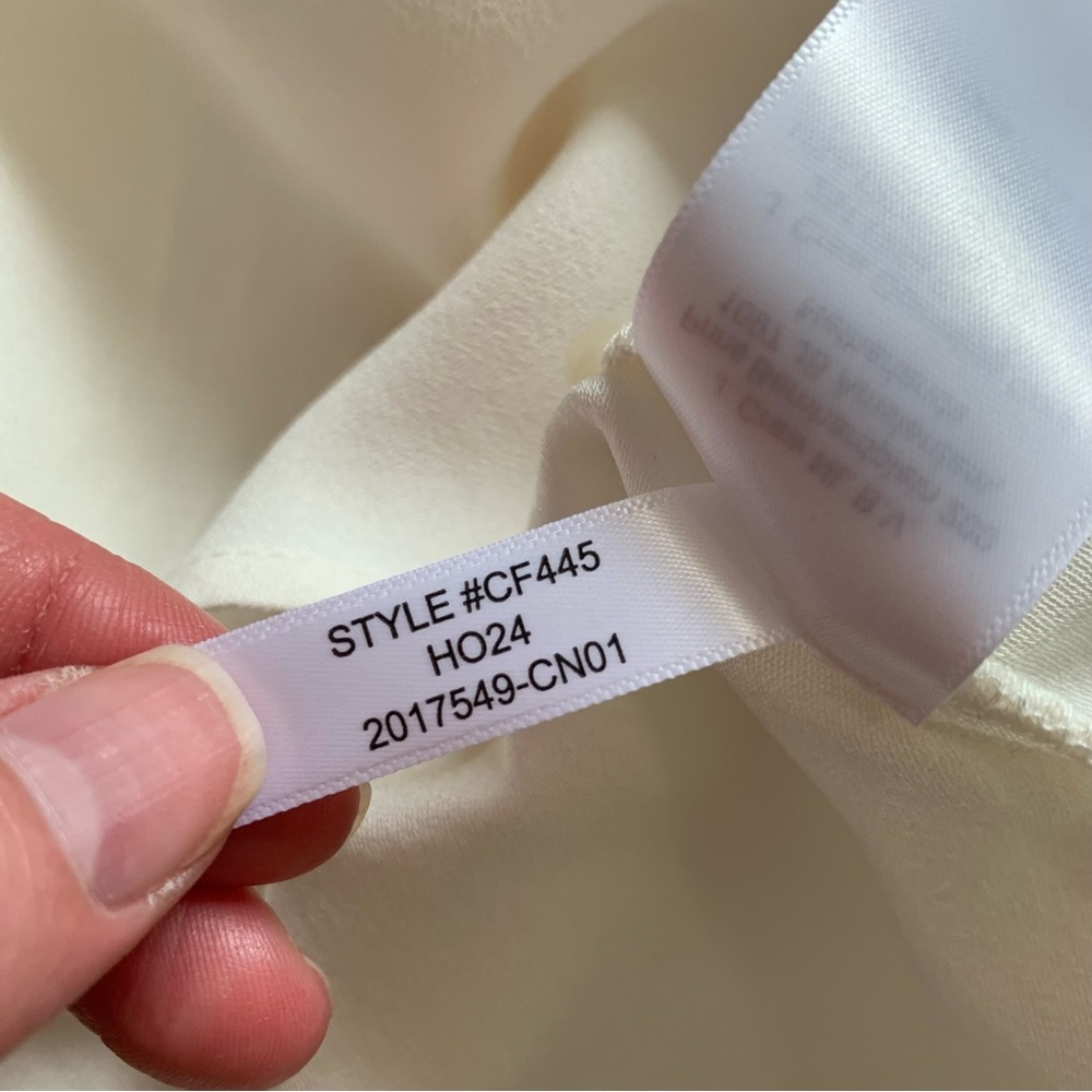 J Crew Size 8 Ivory Shirred Waist Blouse Top in Viscose Crepe Long Sleeve NWT - Picture 12 of 17